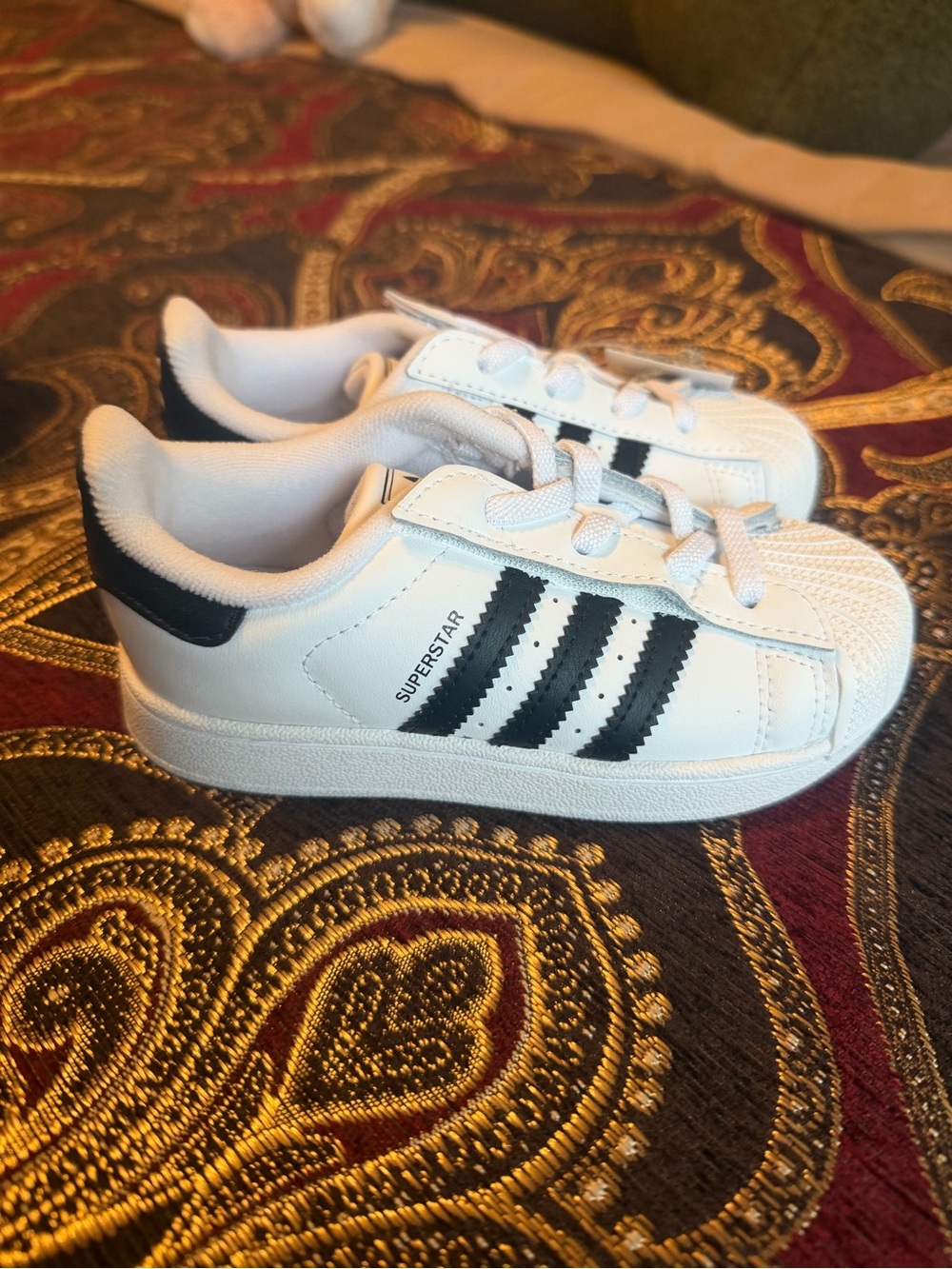 adidas Kids White and Black Superstar Sneakers